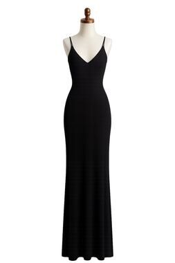 DISSH Black Ribbed Knit Maxi Dress - Size S